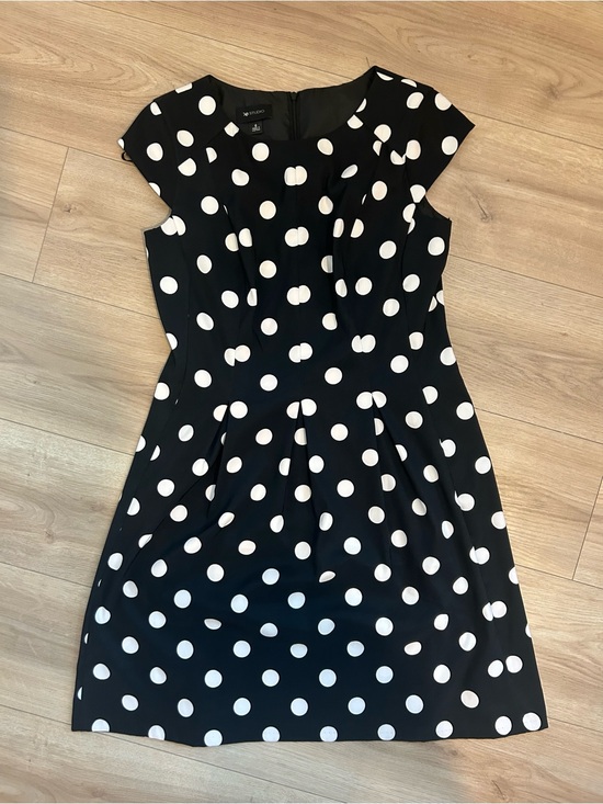 AB Studio Dresses & Skirts - AB Studio Black Dress with White Polka Dots